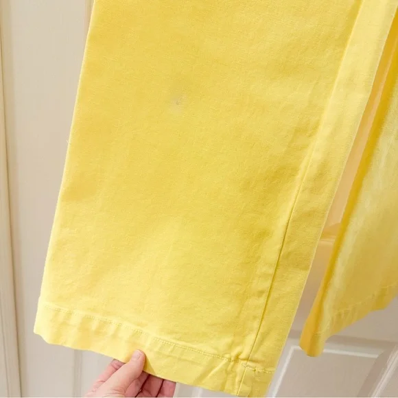 Veronica Beard Cynthia Gaucho CROP WIDE LEG JEANS Denim 12.5” Yellow sz 24 - Picture 10 of 13